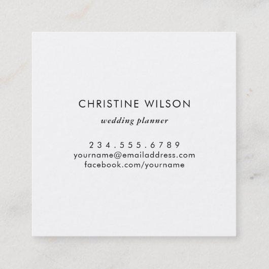 ブルーマーブルフェイクグリッター詳細 スクエア名刺 (裏面)