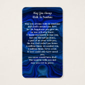 ブルーマーブルフォトメモリアル葬儀祈りの言葉カード (裏面)