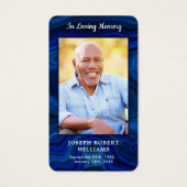 ブルーマーブルフォト葬儀記念祈りの言葉カード (正面)