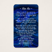 ブルーマーブルフォト葬儀記念祈りの言葉カード (裏面)