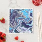 ブルーマーブルフルードアート誕生日 スタンダードランチョンナプキン (インサイチュ)