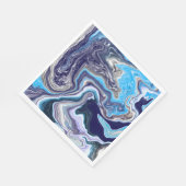 ブルーマーブルフルードアート誕生日 スタンダードランチョンナプキン (角)