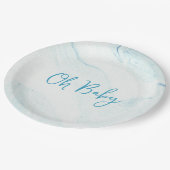 ブルーマーブルボーイベビーシャワー紙プレート ペーパープレート (アングル)