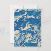 ブルーマーブルモダンコースト結婚ーズ サンキューカード (裏面)