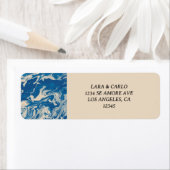 ブルーマーブルモダンコースト結婚差出人住所 ラベル (インサイチュ)