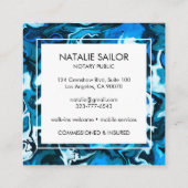 ブルーマーブルユニーク公モダン証公証人 スクエア名刺 (裏面)