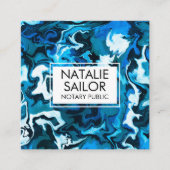 ブルーマーブルユニーク公モダン証公証人 スクエア名刺 (正面)