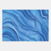 ブルーマーブルラッピング紙 ラッピングペーパーシート (正面2)