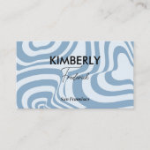 ブルーマーブルレトロウェーストライプブはっきりしたデザイン 名刺 (正面)