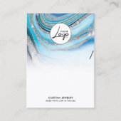 ブルーマーブルロゴネックレスブレスレットディスプレイカード 名刺 (正面)