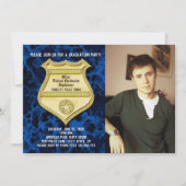 ブルーマーブル写真警察卒業パーティー 招待状 (正面)