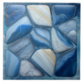 ブルーマーブル抽象芸術セルラーアート タイル (正面)