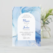 ブルーマーブル抽象芸術結婚ズ 招待状 (スタンド正面)
