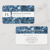 ブルーマーブル構造モノグラムインテリアデザイナー 名刺 (正面/裏面)