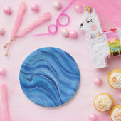 ブルーマーブル紙プレート ペーパープレート (パーティー)