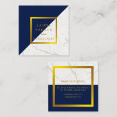 ブルーマーブル金ゴールドフェイクプロフェッショナル建築 スクエア名刺 (正面/裏面)