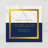 ブルーマーブル金ゴールドフェイクプロフェッショナル建築 スクエア名刺 (裏面)