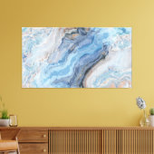 ブルーマーブル金ゴールドブラックかわいらしデコール キャンバスプリント (インサイチュ (リビング))