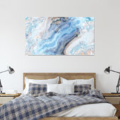 ブルーマーブル金ゴールドブラックかわいらしデコール キャンバスプリント (インサイチュ (寝室))