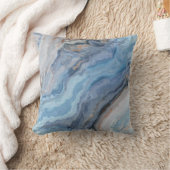 ブルーマーブル金ゴールドブラックかわいらしデコール クッション (ブランケット)