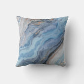 ブルーマーブル金ゴールドブラックかわいらしデコール クッション (裏面)