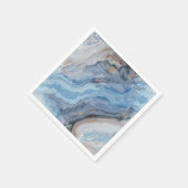 ブルーマーブル金ゴールドブラックかわいらしデコール スタンダードカクテルナプキン (角)