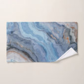 ブルーマーブル金ゴールドブラックかわいらしデコール バスタオルセット (ハンドタオル)