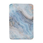 ブルーマーブル金ゴールドブラックかわいらしデコール バスマット (正面縦)