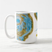 ブルーマーブル&ゴールドフォイルヘア&メイクアップ コーヒーマグカップ (左)