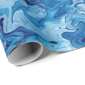 ブルーマーブル フルイドアート ラッピングペーパー (ロールコーナー)