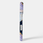 ブルーマーブル 携帯ケース ゴールド 抽象的 ラグジュアリー Case-Mate iPhoneケース (裏面 / 右)