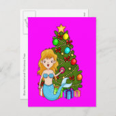 ブルーマーメイドとクリスマスツリー シーズンポストカード (正面/裏面)