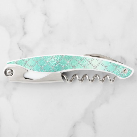 ブルーマーメイドスケールかわいらし虹色 ソムリエナイフ (正面)