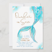 ブルーマーメイドテール1st誕生日ワンダーザシー 招待状 (正面)