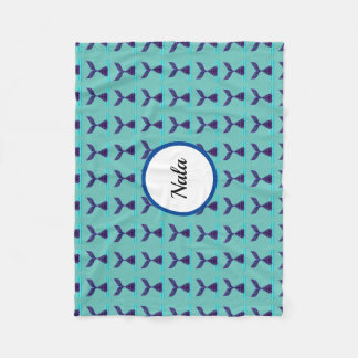 ブルーマーメイドテール フリースブランケット