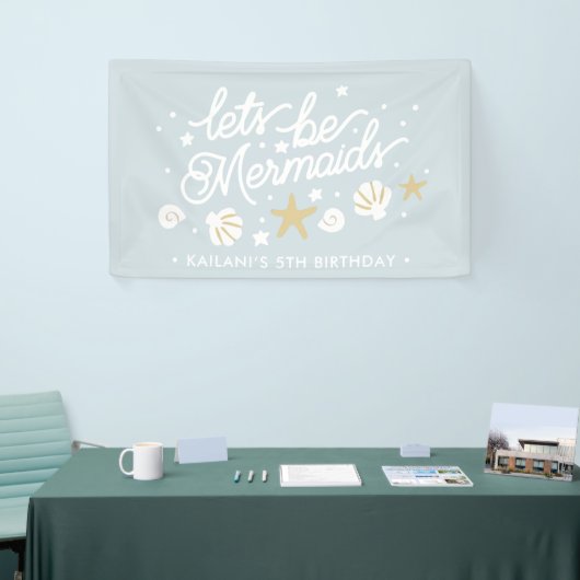 ブルーマーメイドパーティーガールズ誕生日 横断幕 (トレードショー)