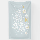 ブルーマーメイドパーティーガールズ誕生日 横断幕 (縦)