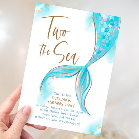ブルーマーメイドパーティーツザシー第2の誕生日 招待状