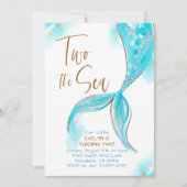 ブルーマーメイドパーティーツザシー第2の誕生日 招待状 (正面)
