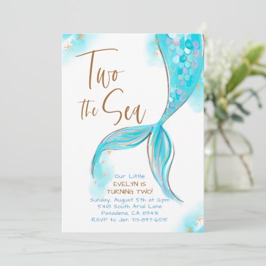 ブルーマーメイドパーティーツザシー第2の誕生日 招待状 (スタンド正面)