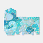 ブルーマーメイドフェイクグリッターシー – ティール(緑がかった色)金ゴールド海 フェイバーボックス (折り畳みなし)