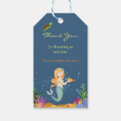 ブルーマーメイドベビーシャワーありがとうギフトラベル ギフトタグ (正面)