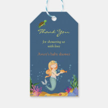 ブルーマーメイドベビーシャワーありがとうギフトラベル