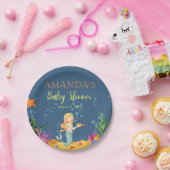 ブルーマーメイドベビーシャワー紙プレート ペーパープレート (パーティー)