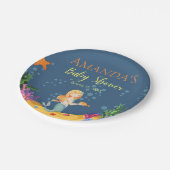 ブルーマーメイドベビーシャワー紙プレート ペーパープレート (アングル)