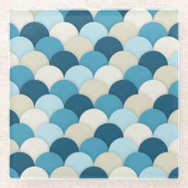 ブルーマーメイドホタテモダンロ型航海の ガラスコースター