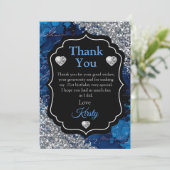 ブルーマーメイドレターズシルバーグリッターサンキュー サンキューカード (スタンド正面)