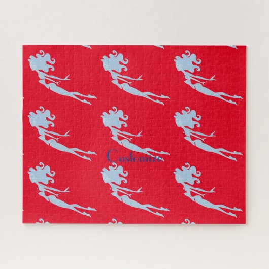 ブルーマーメイド泳ぐ人サンダー_コーブ ジグソーパズル (横)