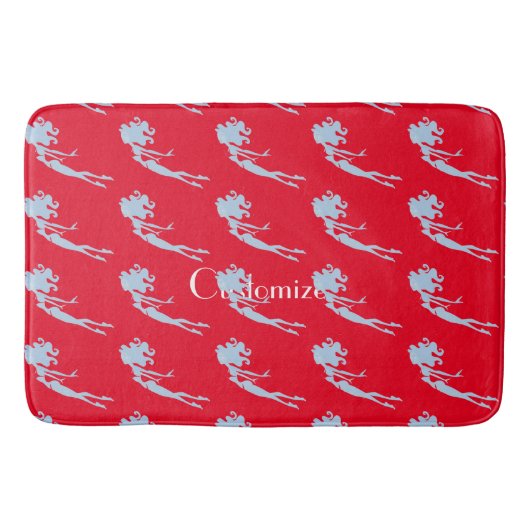 ブルーマーメイド泳ぐ人サンダー_コーブ バスマット (正面)