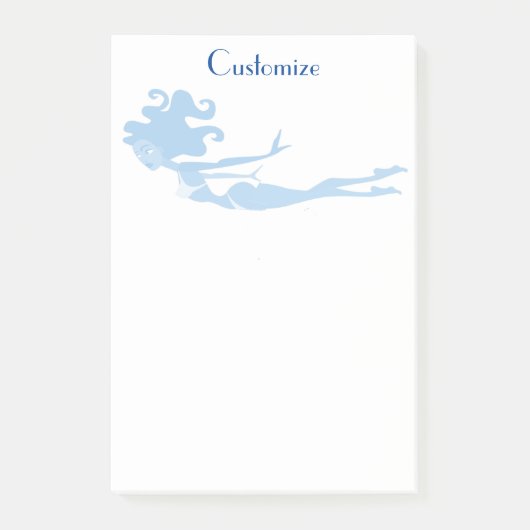 ブルーマーメイド泳ぐ人サンダー_コーブ ポストイット (正面)